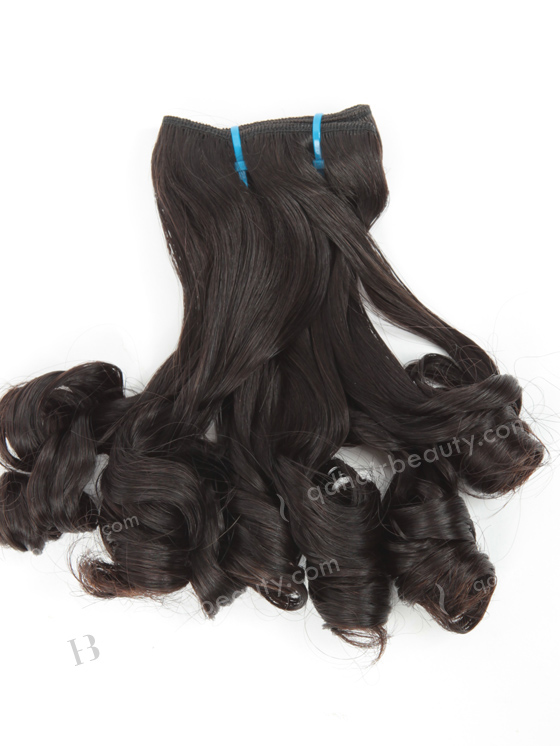 In Stock 7A Peruvian Virgin Hair 12" Double Drawn Tighter Tip Curl Natural Color Machine Weft SM-6120